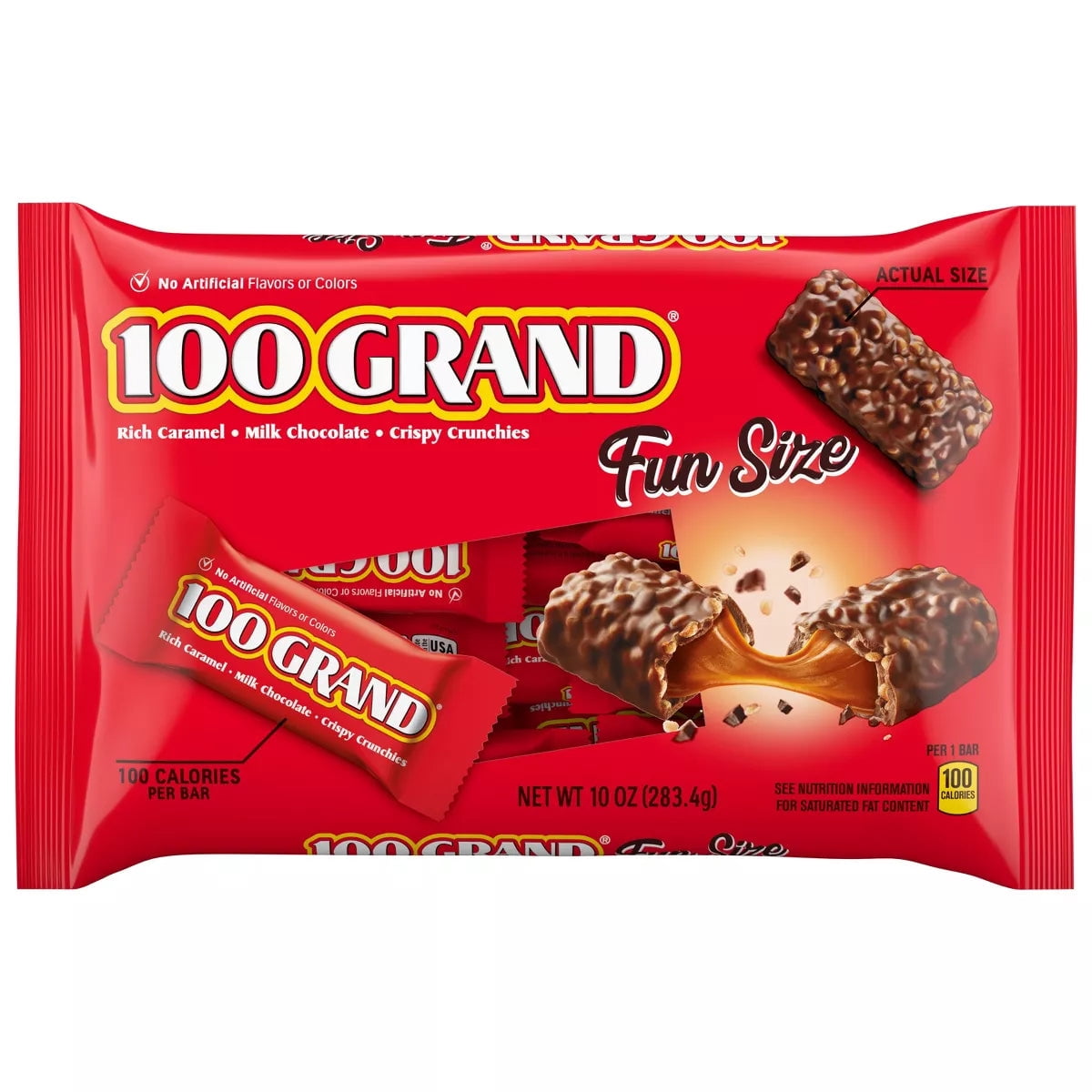 Blair Candy │100 Grand Milk Chocolate Fun Size Candy Bars - 5lbs. Resealable Candy Bag