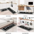 thumbnail image 5 of Black Kitchen Rugs and Mats Sets of 2, Funny Kitchen Decoration Rubber Backing Non-Slip Absorbent Mats for Sink Waterproof Runner Rug for Laundry Room 17x30+17x48inch, 5 of 6