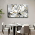 Abstract Blossoming Picture Flower Canvas Wall Art Gold Modern Art For 