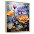 thumbnail image 2 of Designart "Galaxy Of Vibrant Florals" Violets Floater Framed Canvas Art Print, 2 of 5