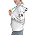 thumbnail image 2 of Daiia Cute Ghost Simple Drawing Pattern Women's Fashion Hoodies & Sweatshirts with Kangaroo Pocket Hooded Sweatshirt with Eye-catching Drawstrings-Small, 2 of 7