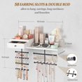 thumbnail image 2 of Jewelry Organizer Hanging Wall Mounted Jewelry Holder with Rustic Wood Drawer & Large Capacity Storage Shelf Rack Display for Earrings Rings Necklaces Bracelet(White), 2 of 16