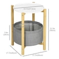 thumbnail image 3 of HOMCOM Table d'Appoint avec Plateau Amovible Panier en Tissu Table de Bout Bambou, 3 of 10