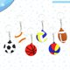 thumbnail image 4 of KAKOWELY 30 llaveros deportivos de fútbol, béisbol, baloncesto, voleibol, pelota de playa y rugby, adornos colgantes para bolsos, recuerdos de fiesta., 4 of 5