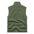 thumbnail image 3 of Daznico Mens Shirts - Men Solid Color Casual Outdoor Workwear Fishing Vest - Shirts for Men,Color:Army Green,Size:3XL, 3 of 5