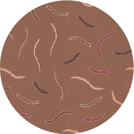 

Ahgly Company Indoor Round Patterned Brown Red Area Rugs 7 Round