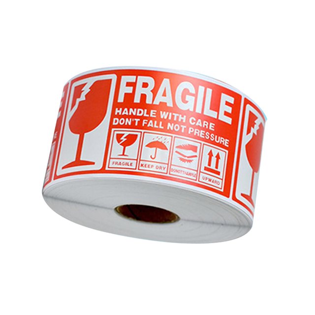 Pegatinas Frágiles Etiquetas de Embalaje Pegatinas de Papel Pegatinas de Advertencia Etiquetas Frágiles para Sellar Cartón de Precaución Vidrio Móvil Estilo A