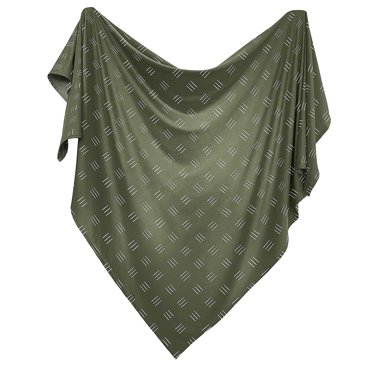 Sweet Jojo Designs Jungle Green and White Swaddle Blanket