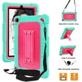 thumbnail image 2 of SOATUTO For Walmart Onn 7 Gen 3 Case / Onn 7 2022 Model Tbalet Case Built in Shoulder Strap & Stand With HD Tempered Glass Screen Protector For Walmart Onn 7 2022 Model 100071481 - Green+Pink&2 Pcs, 2 of 6