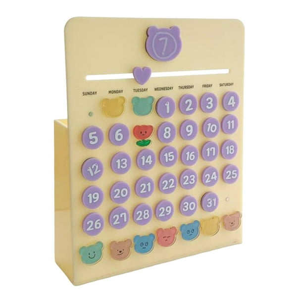 Calendario, Juguetes Educativos Niños Calendario educativo reutilizable para uso doméstico Estilo de almacenamiento