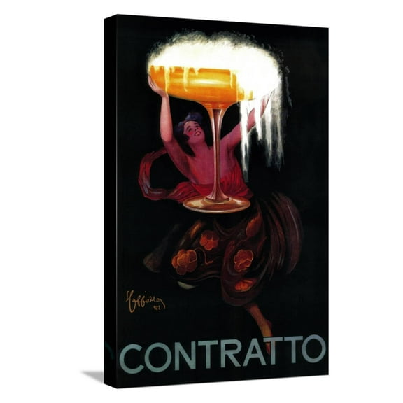 Art.com Contratto Vintage Poster - Europe Stretched Canvas Print Wall Art by Lantern Press, 12" x 18"