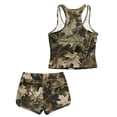 thumbnail image 5 of Xoenoiee Hunting Camo Print Girls Tankini Swimsuit 2 Piece Bathing Suits for Girl Round Neck Swim Tank Top and Bottoms for Swimming Beach Travel, 6-7 Years, 5 of 7