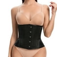 thumbnail image 5 of ZVAVZ Corset Waist Belt for Women Steel Boned Underbust Corset Satin Heavy Duty Waist Training Shaper Cincher Body Corset Black,S, 5 of 6