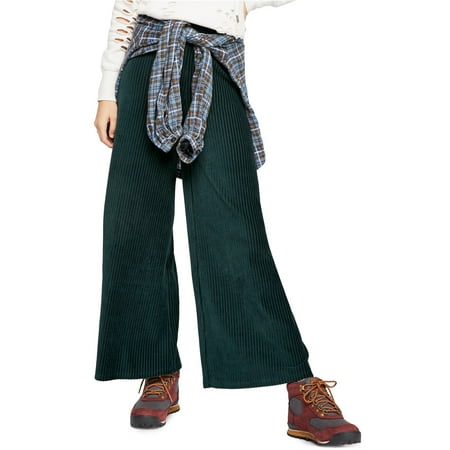 Free People Womens Bambi Casual Wide Leg Pants, Green, Small