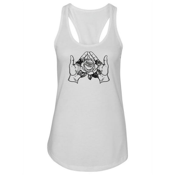 Holding A Rose In Both Hands Tank Women -Image by Shutterstock, Female XX-Large