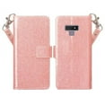 thumbnail image 2 of For Samsung Galaxy Note 9 Case, Cute Flip Folio [Kickstand] Glitter Leather Wallet Coverwith ID & Card Slots & Pocket Phone Case for Girls Women - Rose Gold, 2 of 6
