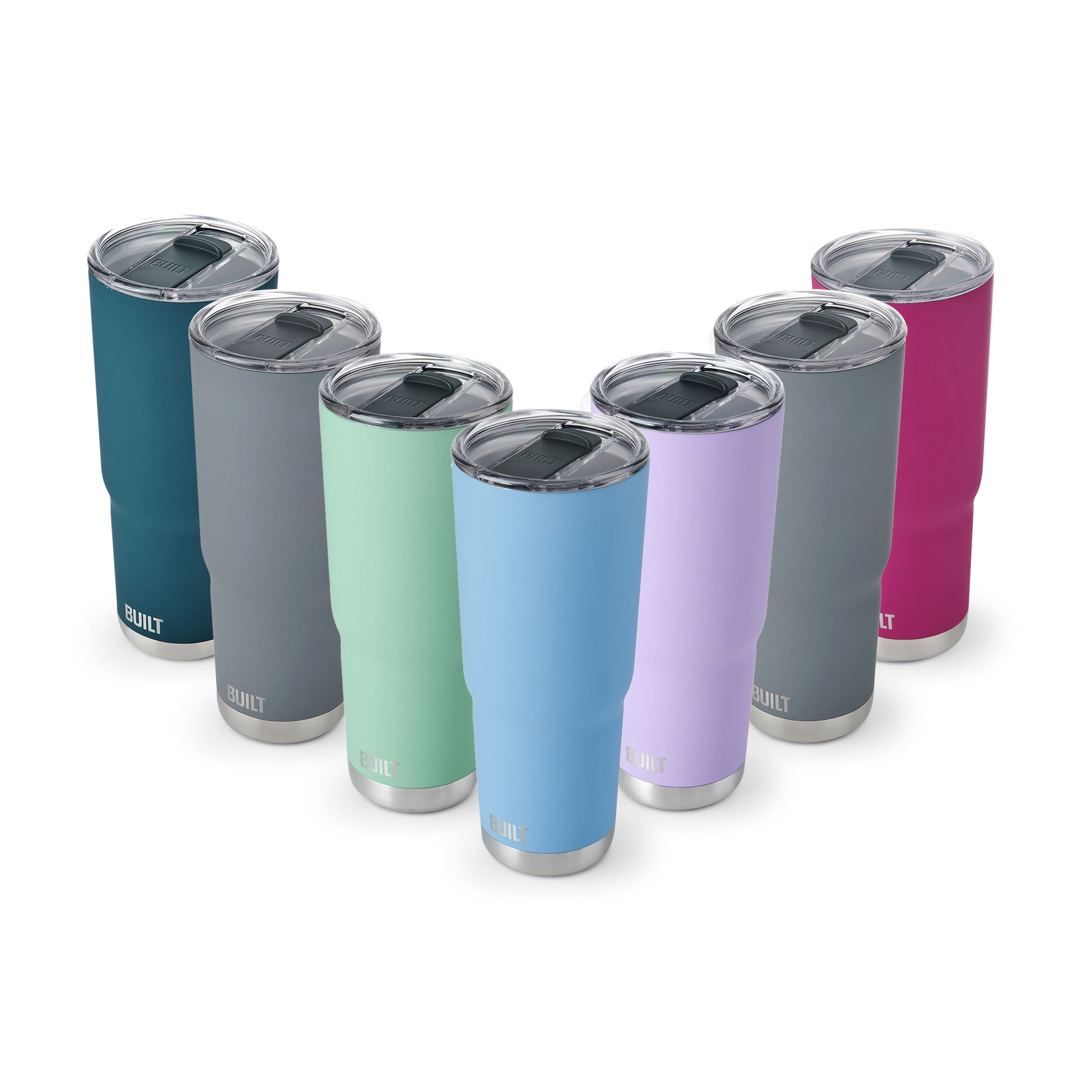 BUILT Torrent 30 oz Double-Wall Insulated Stainless Steel Tumbler Water Bottle, Sky Blue