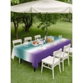thumbnail image 4 of Outdoor Tablecloth with Umbrella Hole for Patio/Picnic/Party/Camping, Turquoise Purple Ombre Waterproof Table Cloth Rectangle Table Cover Washable, Modern Color Gradient Abstract Art (60"x 120"), 4 of 9