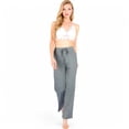 thumbnail image 2 of Women's High Waist Wide Leg Lounge Pants with Drawstring- Gray,X Large, 2 of 7