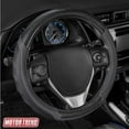 thumbnail image 1 of Motor Trend UltraSport Funda para volante de fibra de carbono gris, tamaño estándar de 15 pulgadas, piel sintética negra, agarre cómodo, funda para volante de coche, para auto, camión, furgoneta, SUV, 1 of 1