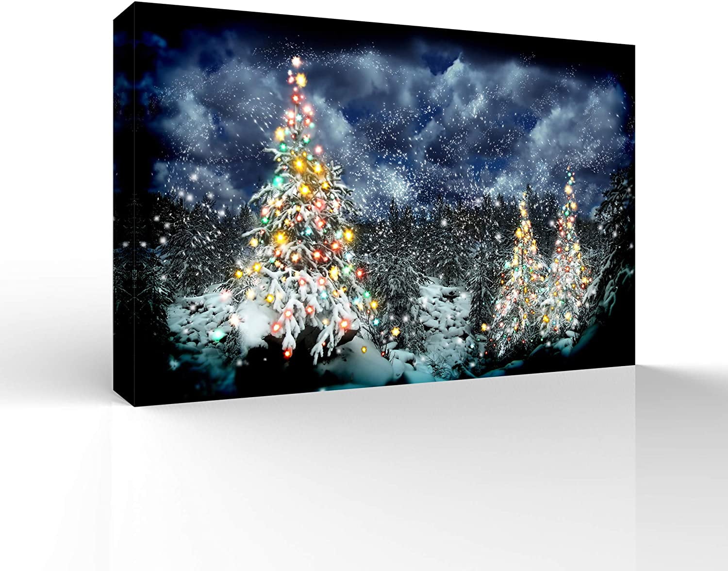 Merry Christmas Pictures 12" x 1.50" Framed Painting Canvas Art Print