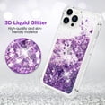 thumbnail image 2 of iPhone 14 Pro Max Case for Women Girls Liquid Glitter Case,[ with Two Screen Protectors ] Cute Sparkly Clear Shiny Bling Sparkle Phone Cases for iPhone 14 Pro Max Case Clear,Purple, 2 of 12