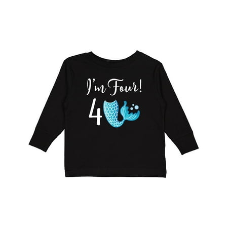 

Inktastic 4th Birthday Mermaid Party Girls Long Sleeve Toddler T-Shirt
