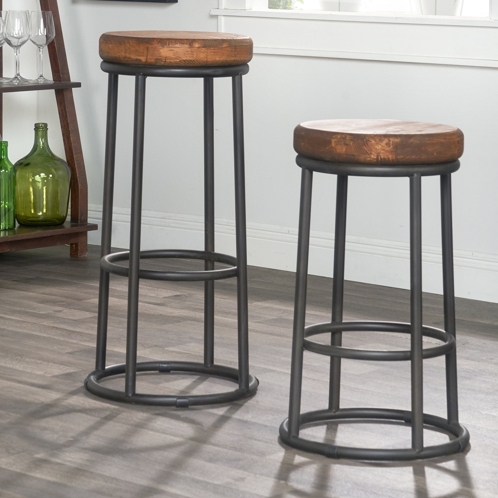 Kendall 24 In Backless Counter Stool, Kosas Reclaimed Counter Stool