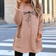 thumbnail image 5 of WXLWZYWL Womens Fuzzy Fleece Pullover Sweatshirt Long Sleeve Crew Neck Loose Fit Tunic Tops with Pockets Fall Winter Warm Tops, 5 of 6