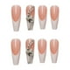 thumbnail image 5 of Uñas postizas acrílicas blancas con diseño de mariposas y diamantes de imitación, 24 unidades, 5 of 5