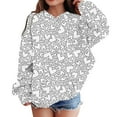 thumbnail image 2 of XXWXYD Girls DIY Hand Painted Colorable Hoodies, Graphic Coloring Sweatshirts Long Sleeve Hooded Tops, Creative Customizable Art Project Wearable Design, 2 of 3