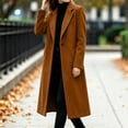 thumbnail image 6 of Smsaxvxz Womens Trench Coat Single Breasted Long Pea Coat Overcoat Notched Lapel Casual Suit Jacket Winter Warm Windbreaker Outwear Brown XL, 6 of 9
