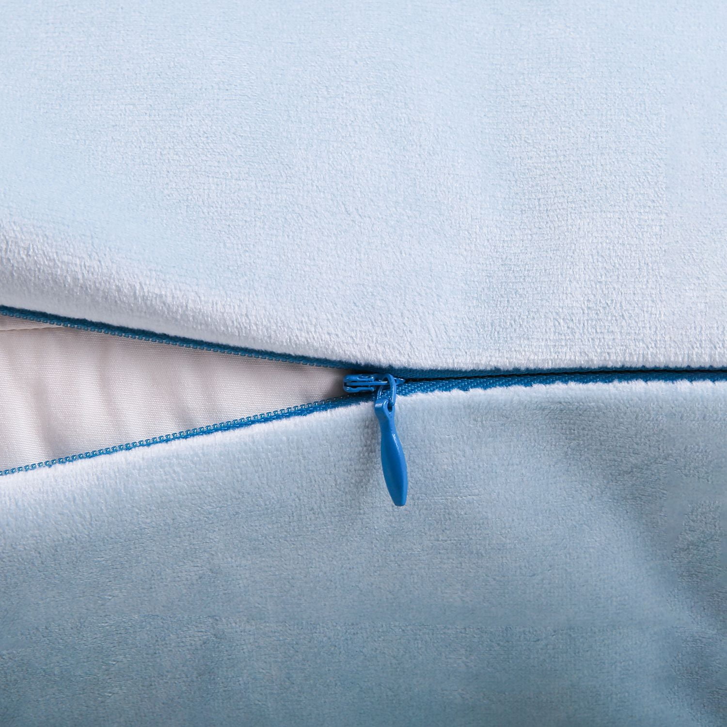 Phantoscope Silky Velvet Decorative Throw Pillows, 20 x 20 in, Light Blue, 2 Pack