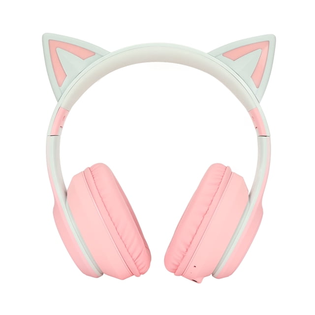Auriculares de Música Plegables, Auriculares Con Orejas de Gato Led de 7 Colores, Auriculares para una una una conexión estable dento de 10 m