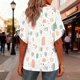thumbnail image 2 of TaTaai Women's Printed V-Neck Top Short Sleeve Ruffle Trim Loose Fit Casual Summer Chic Blouse T-Shirt Daily Work Party Weekend Gift, 2 of 7