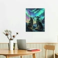 thumbnail image 3 of Nawypu Wolf Wall Art Northern Lights Wolf Poster Pictures Wall Decor Aurora Borealis Wild Animal Wolf Canvas Painting Print Modern Home Decorations Artworks for Bathroom Bedroom Living Room Kitchen, 3 of 5