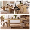 thumbnail image 5 of Hawsaiy Dining Table Set for 4, 78" Farmhouse Dining Table with 4 Upholstered Dining Chairs, Large Kitchen Table Set with Modern Shell Back Chairs & Metal Legs for Dining Room(Natural + Beige), 5 of 8