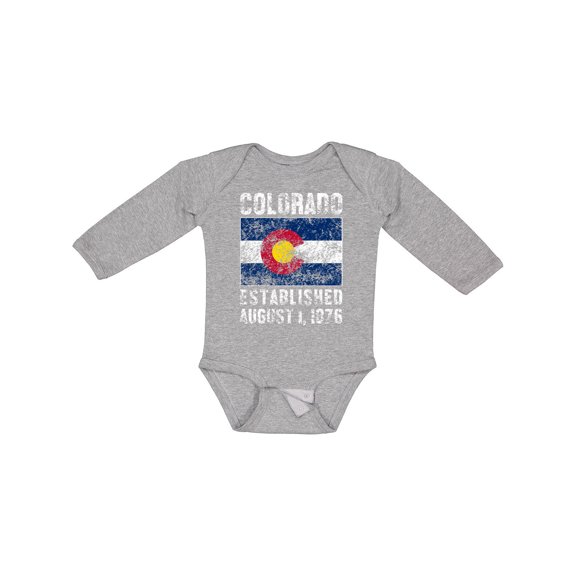 Inktastic Established August 1, 1876 Colorado Flag Boys or Girls Long Sleeve Baby Bodysuit
