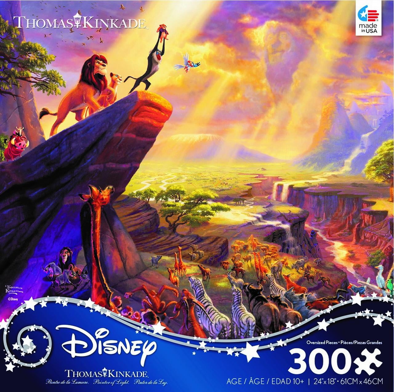 Disney Thomas Kinkade 4 in 1 Puzzles 500 Piece lot of 4 Aladdin Mickey Lion King