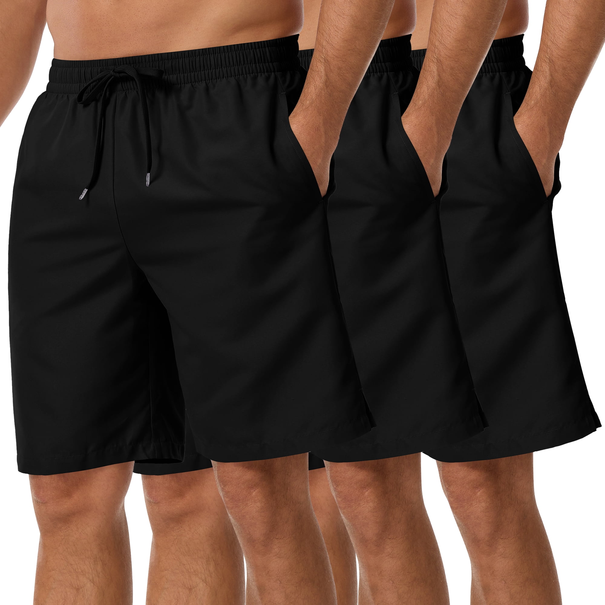 3 Pack Men's Swim Trunks Shorts with Mesh Lining Quick Dry Breathable Pockets for Summer Beach