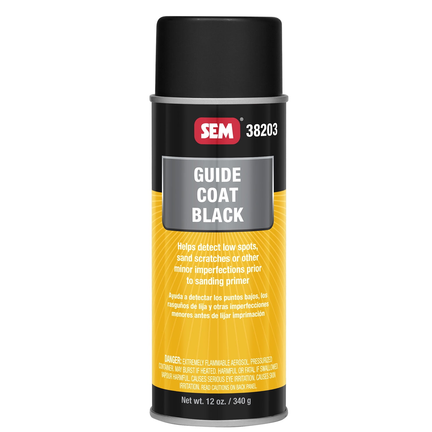 SEM Paint Guide Coat Primer Flat Black Aerosol 12 oz. Ea 38203