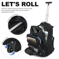 thumbnail image 2 of Boavan Rolling Backpack,17 inch Water Resistant Wheeled Backpack,Carry on Luggage Business Bag, Overnight College Computer Trolley Suitcase for Men W, 2 of 6