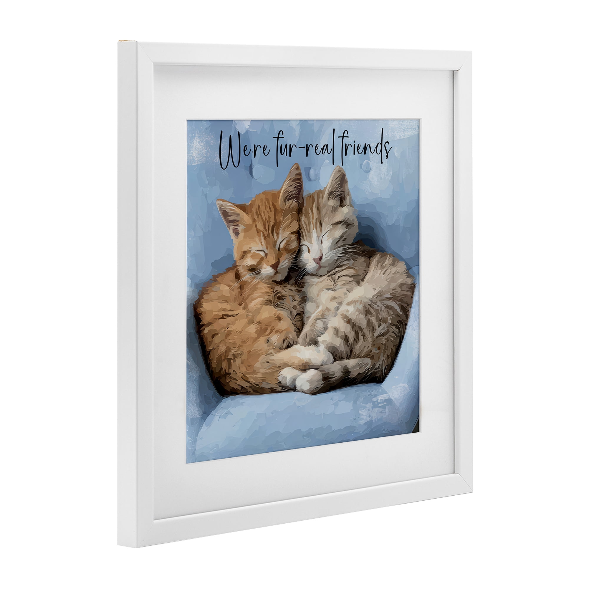 Stupell Industries We're Fur-Real Friends White Framed Print Under Glass, design by Kim Curinga