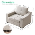 thumbnail image 3 of JULY'S SONG 47" W Accent Chair and A Half, Modern Oversized Reading Chair for Bedroom Room, Linen Fabric Living Room Chairs in Extra Wide Seat, Comfy Chair with Washable Covers,Oatmeal, 3 of 12