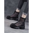 thumbnail image 5 of Botas blancas de tacón alto para mujer, botas hasta el tobillo con cremallera y malla hueca de cuero, 5 of 5