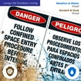thumbnail image 5 of Danger Confined Space Entry Procedure Before Entering Bilingual Sign, OSHA Danger Sign,, 5 of 8