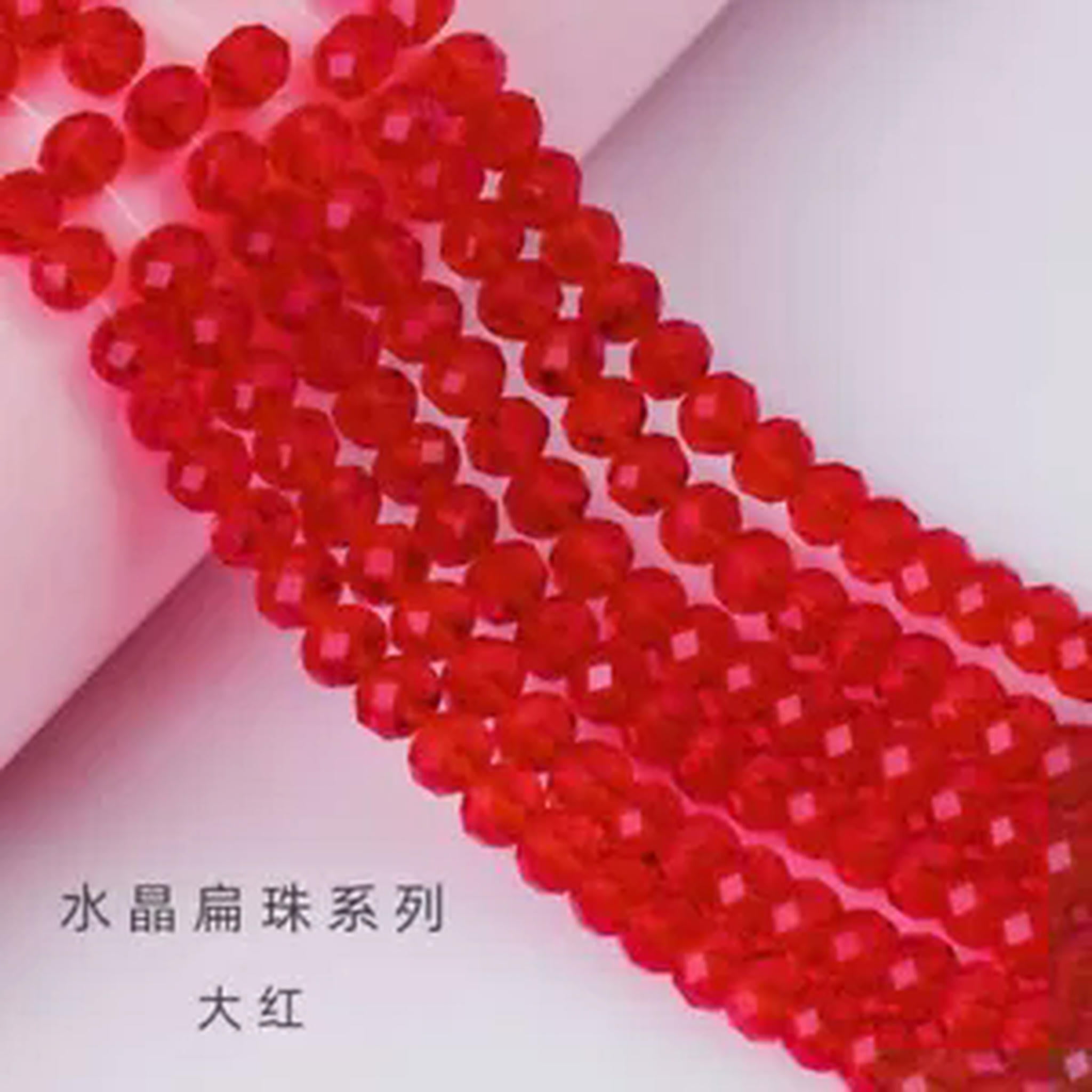 HOOUN 1000pcs 4/6/8MM Faceted Glass Crystal Rondelle Beads Loose Spacer Beads DIY-Blue-6MM