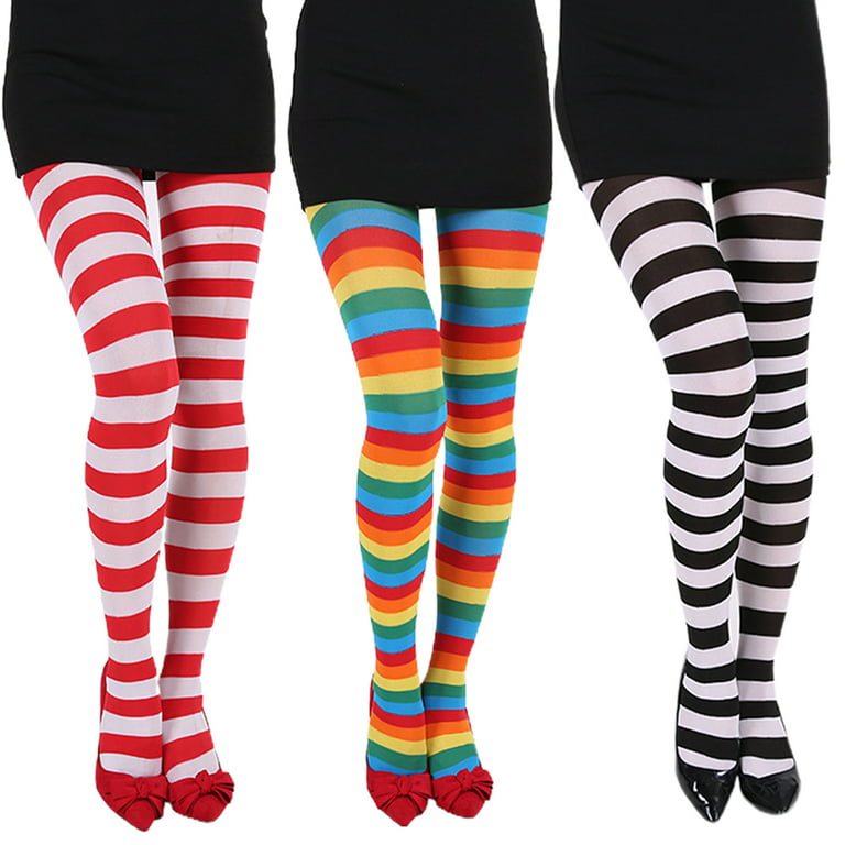 Dress Choice Women's Adult Christmas Striped Tights Wide