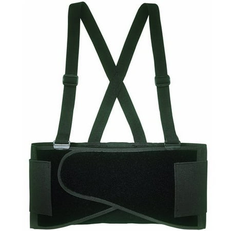 Wideskall® Economy Elastic Back Brace Lumbar Support Belt Adjustable Straps - Black (Small/Medium (28