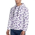 thumbnail image 3 of Kdxio Lavender Flowers Print Mens Casual Hooded Collar Drawstring Hoodies Pullover Sweatshirts Casual Long Sleeve Shirts-XX-Large, 3 of 7